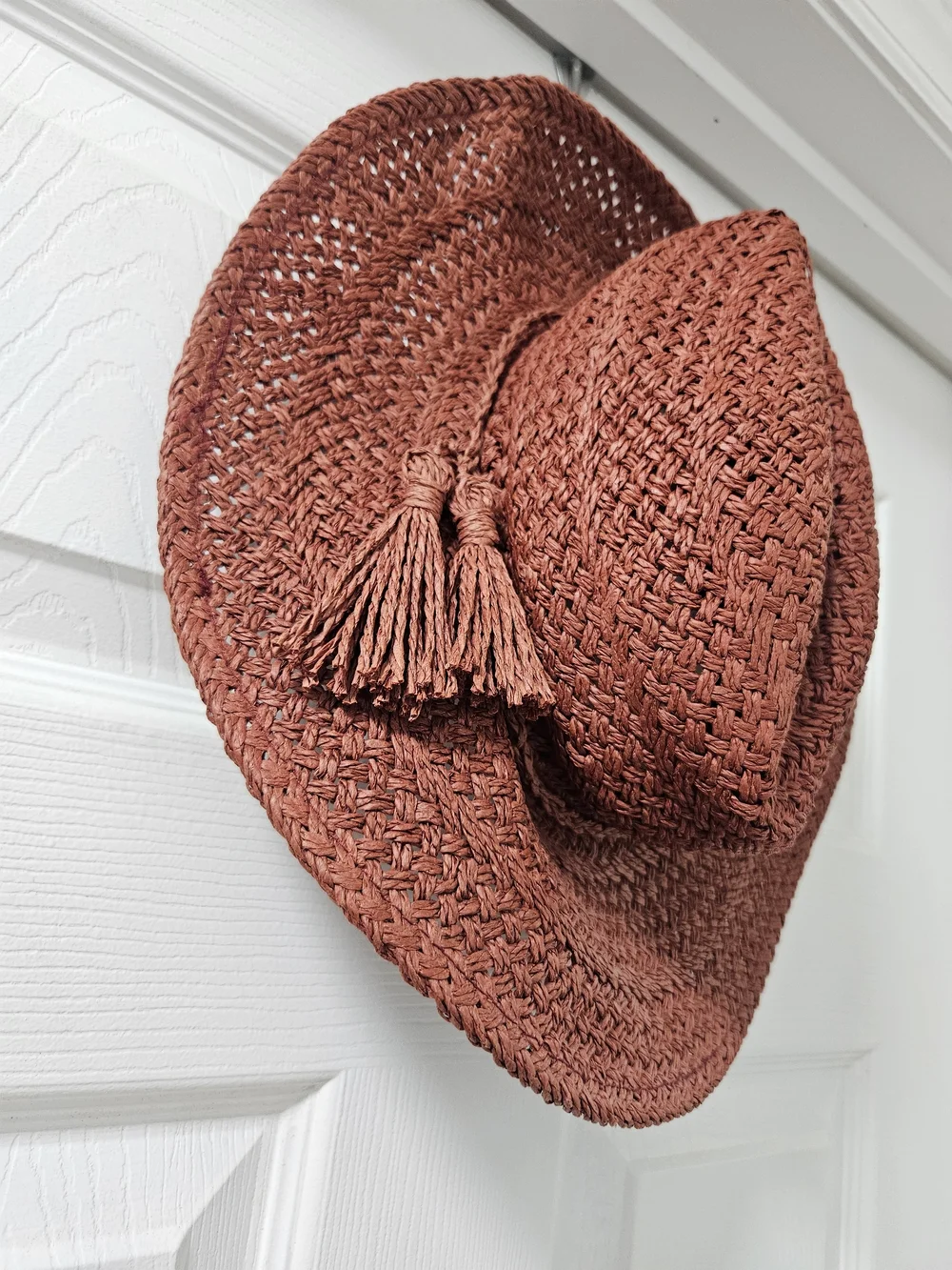 Altar'd State Rust Colored Straw Fedora Hat